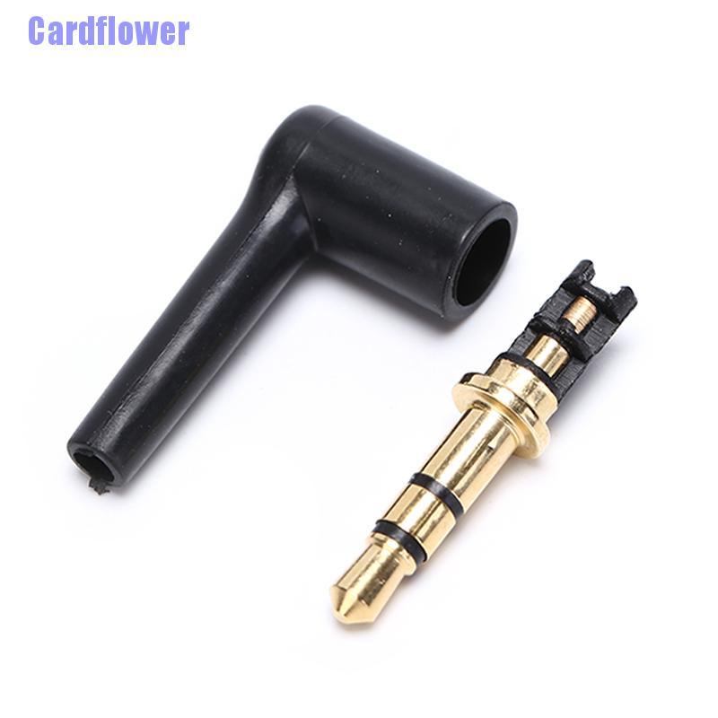 (Hàng Mới Về) Bộ 2 Đầu Nối Âm Thanh Tai Nghe 3.5mm Mạ Màu 90 Độ Cardflower