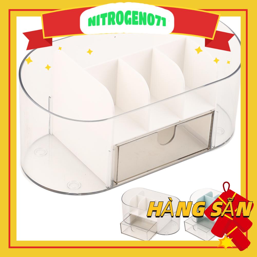 Hộp Đựng Đồ Trang Điểm Để Bàn Chia Ngăn Màu Trong Suốt