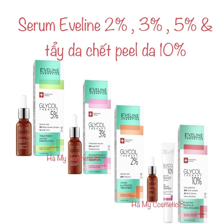 Serum Eveline 10% Niacinamide Glycol Therapy - Serum Face Therapy giảm mụn, mờ thâm, thu nhỏ lỗ chân lông