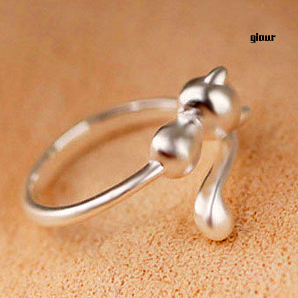 Nhẫn Hở Hình Mèo Dễ Thương Dùng Làm Quà Tặng Cho Bạn Gái