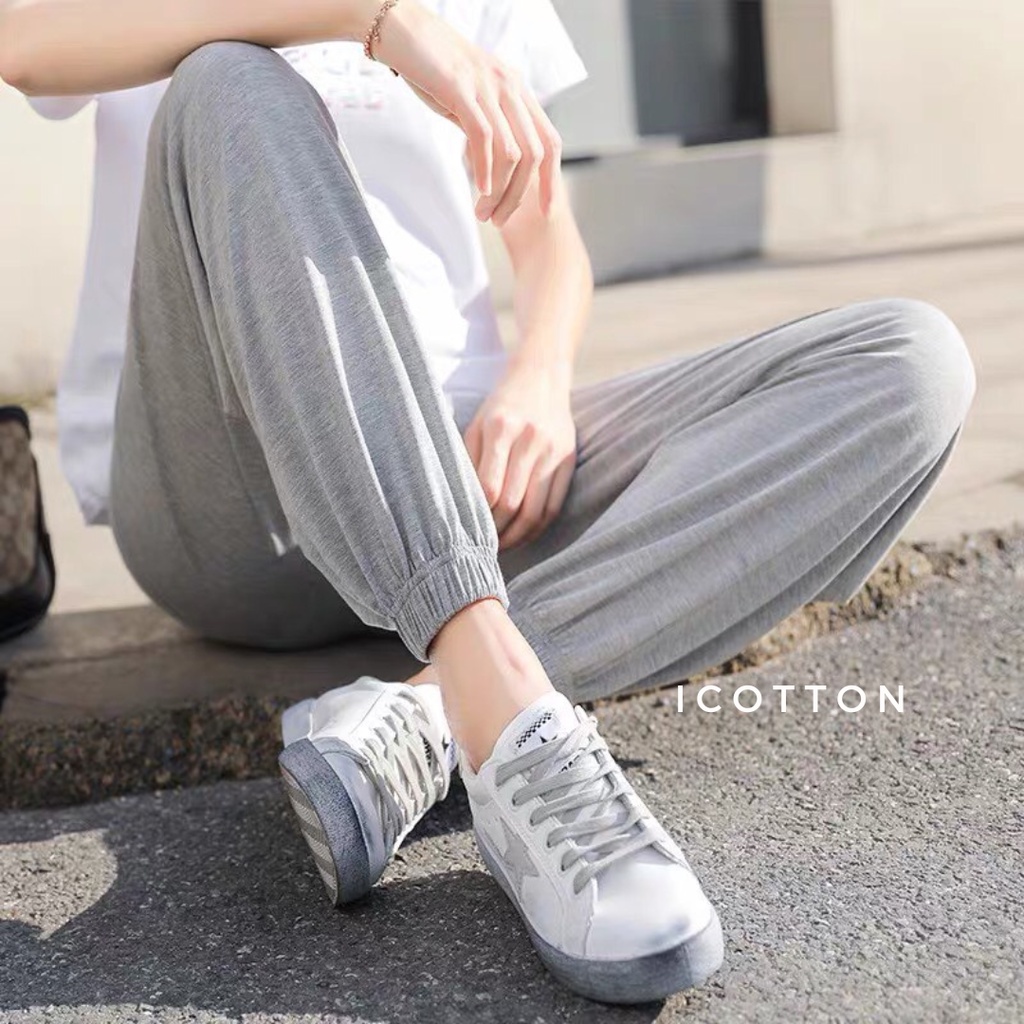 Quần jogger nữ ICOTTON quần bo gấu chất liệu cotton 100% cao cấp, mặc hè thu, mềm mát