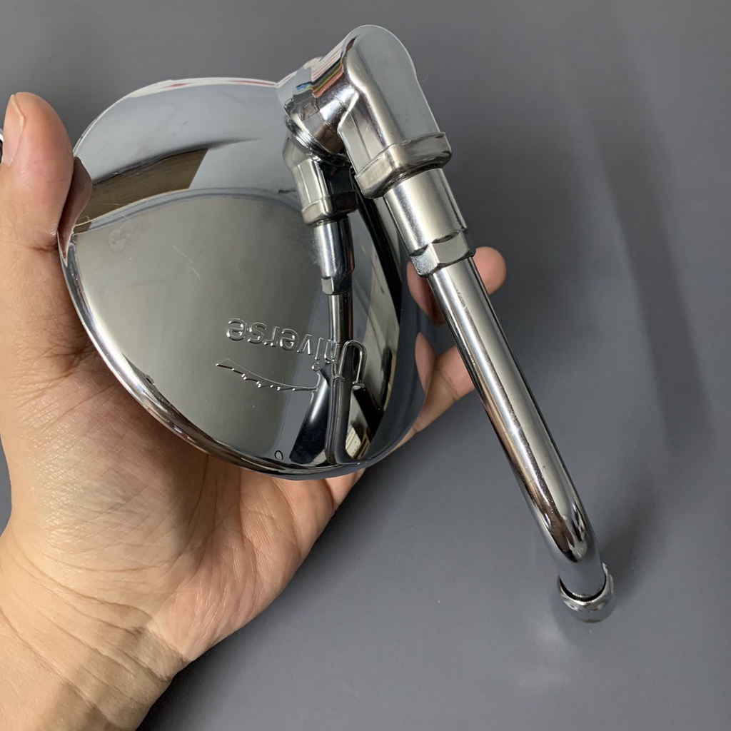 Kính chiếu hậu kiểu Moto si inox, sáng bóng - bền chắc, chân 10 ly, phù hợp mọi dòng xe  - KT Shop