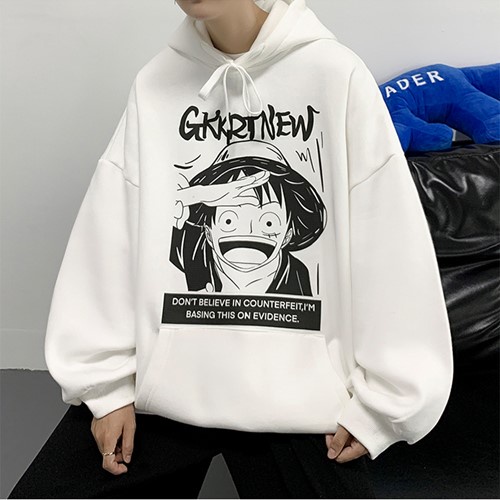 Áo hoodie nam nữ unisex cặp đôi local brand nỉ ngoại form rộng có mũ ulzzang hàn quốc LUFFY cute zip chống nắng