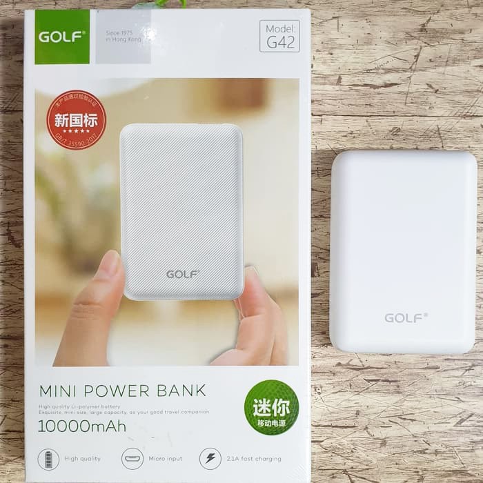 Sạc dự phòng tự ngắt Golf G42 10,000mAh/3,7v Li-Polymer