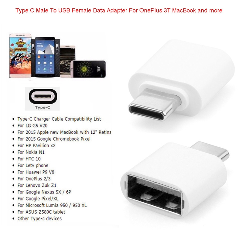 Đầu chuyển đổi Wili Usb-C Loại C Usb 3.1 cực dương Sang Usb cực âm Otg Cho Oneplus 3t Laptop