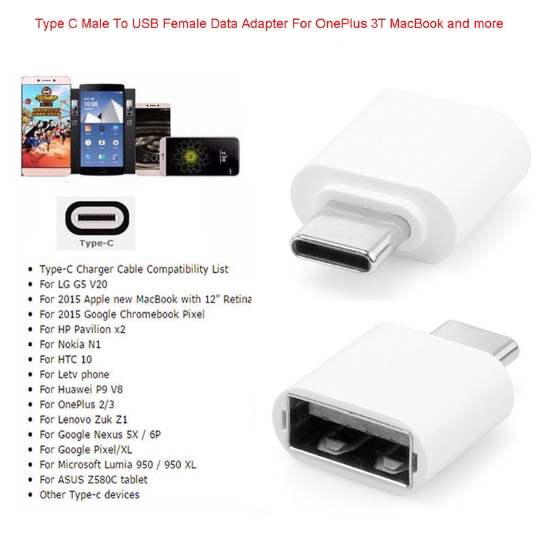 Đầu Chuyển Đổi Usb-C Type C Usb 3.1 Male Sang Usb Female Otg Cho Oneplus 3t Macbook