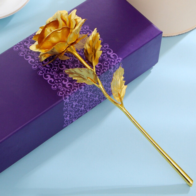 Bông Hoa Hồng Mạ Vàng 24K Lãng Mạn