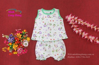 Bộ bé gái sát nách 100% cotton (4-15kg)