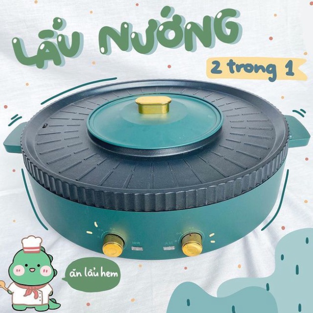 [Hàng Cao Cấp - Bảo Hành 12 Tháng] Nồi Lẩu Nướng 2 trong 1 đa năng cao cấp, Bếp Lẩu Nướng 2 trong 1 Đa Năng chống dính