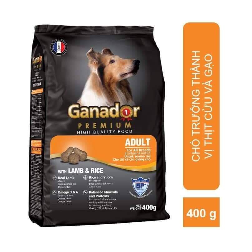 Thức ăn hạt cho chó trưởng thành Ganador premium 400gr vị gà và cừu