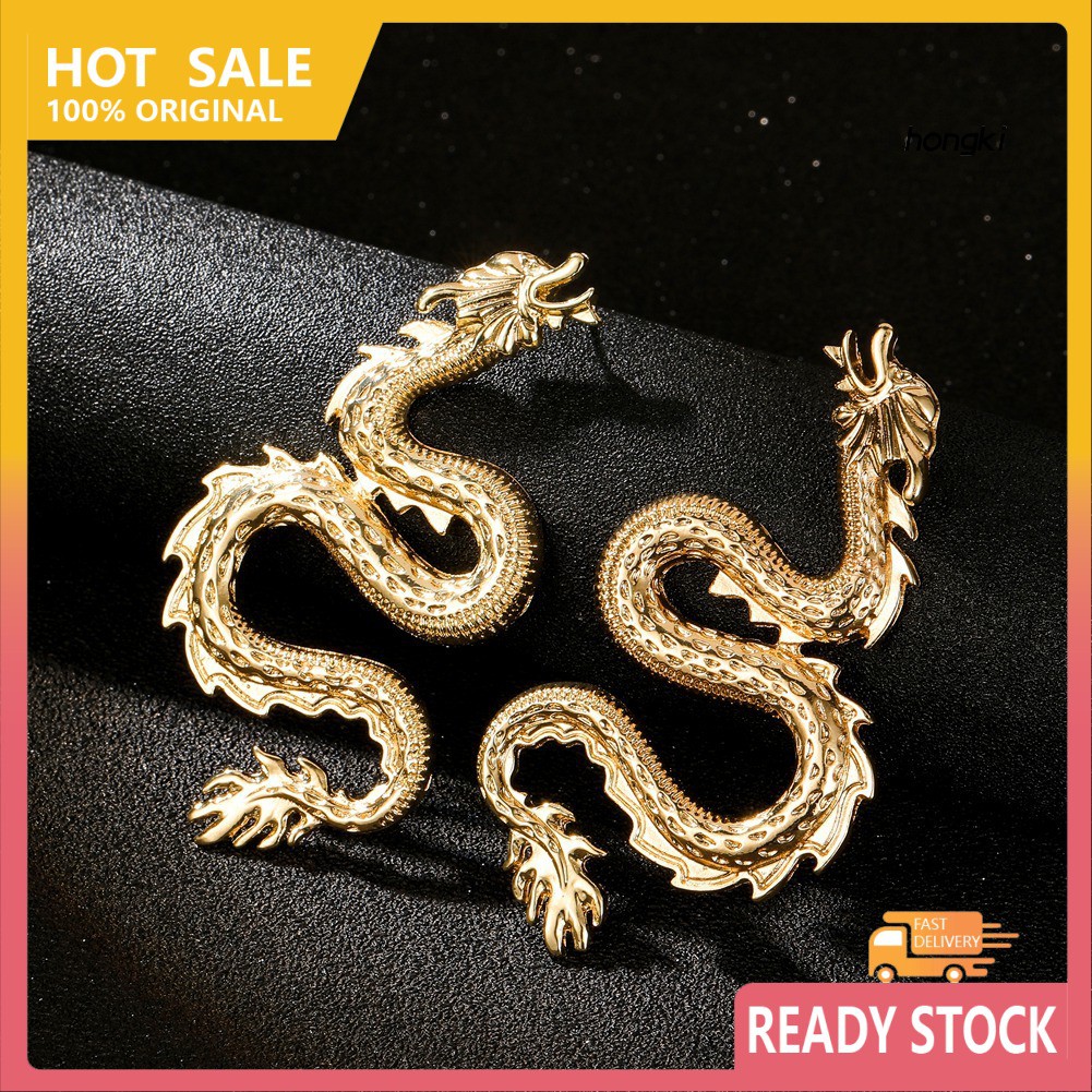 Bông Tai Hợp Kim Hình Rồng Độc Đáo Cho Nữ