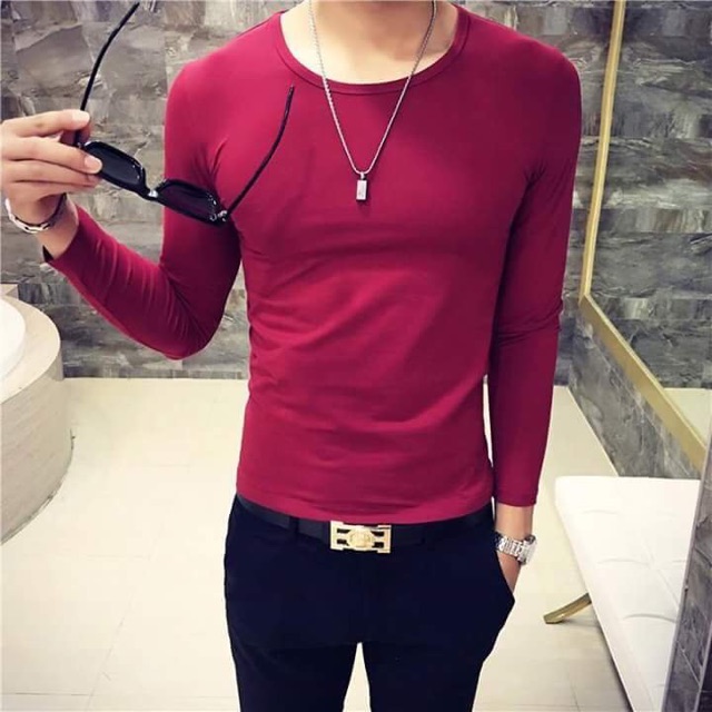 Áo thun nam tay dài cổ tròn trơn màu vải đẹp mát tigershop Tgs072 | BigBuy360 - bigbuy360.vn