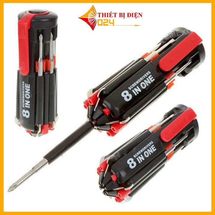 Tua vít đa năng GADO tô vít 8 chức năng có đèn led hỗ trợ sửa chữa khu vực tối