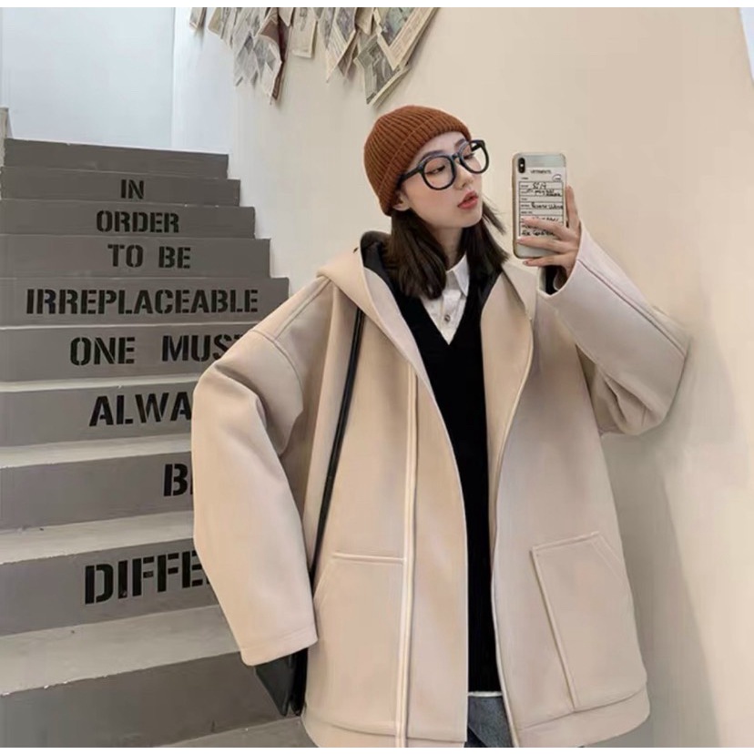 Áo Khoác Nỉ Nam Nữ 2 Lớp Trơn Kiểu Dáng Giả Vest Nón Cực To Chống Nắng Tốt U371 [NewUnisex]