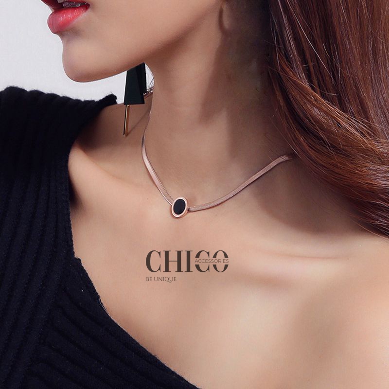 Dây Chuyền Bạc Nữ Mạ Vàng Chico Mặt Nam Châm Phong Cách Cổ Điển Quý Phái