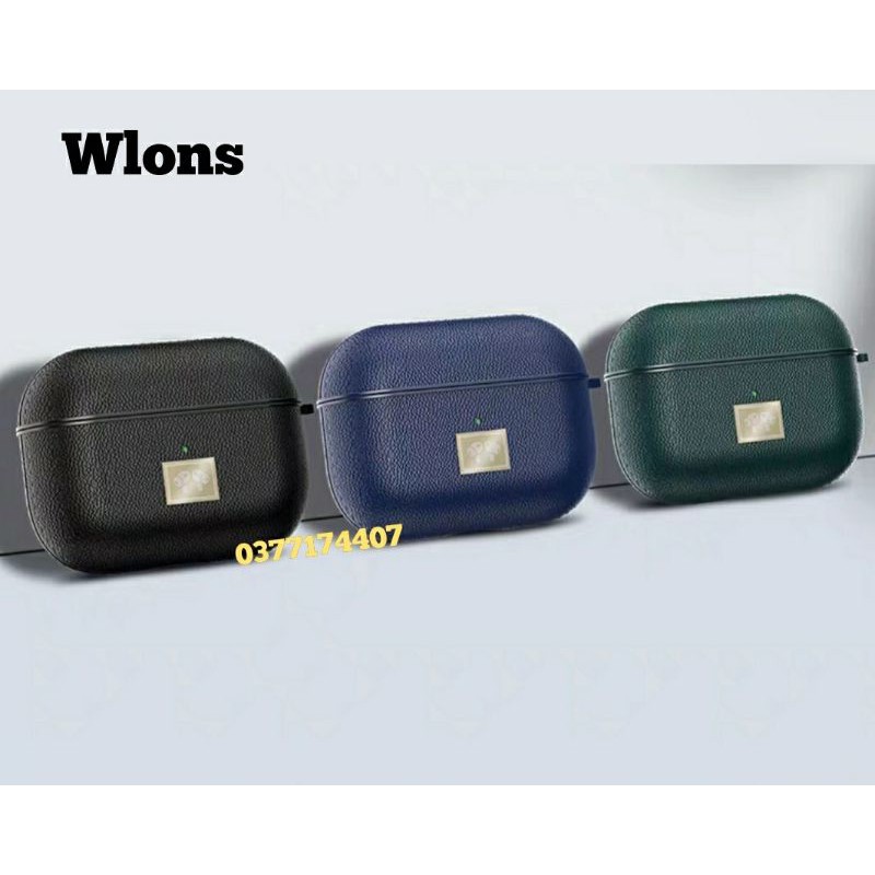 Bao da Wlons cho tai nghe Airpod Pro vân da siêu đẹp - Tặng móc treo