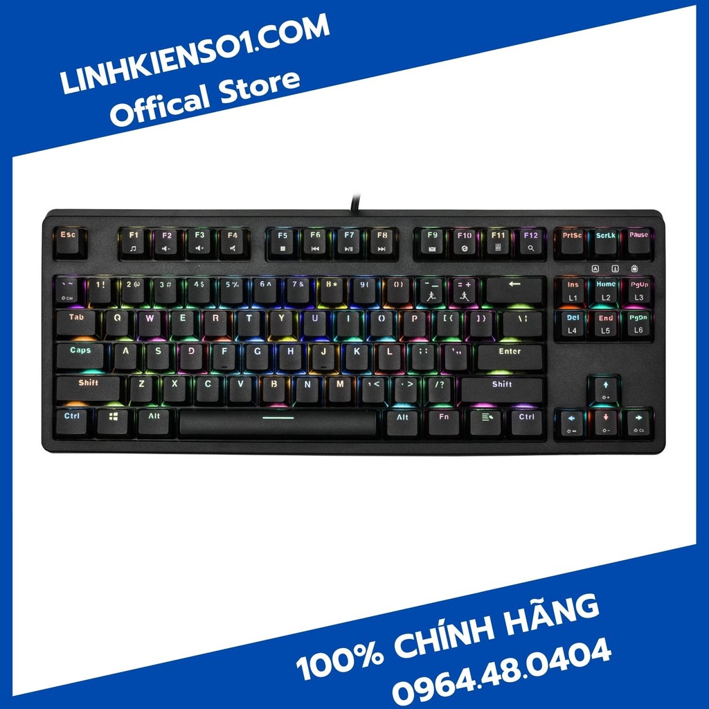 [Mã 254ELSALE giảm 7% đơn 300K] Bàn phím cơ E-Dra EK387 RGB / Rainbow TKL Huano Type C (Blue / Brown/ Red Switch)