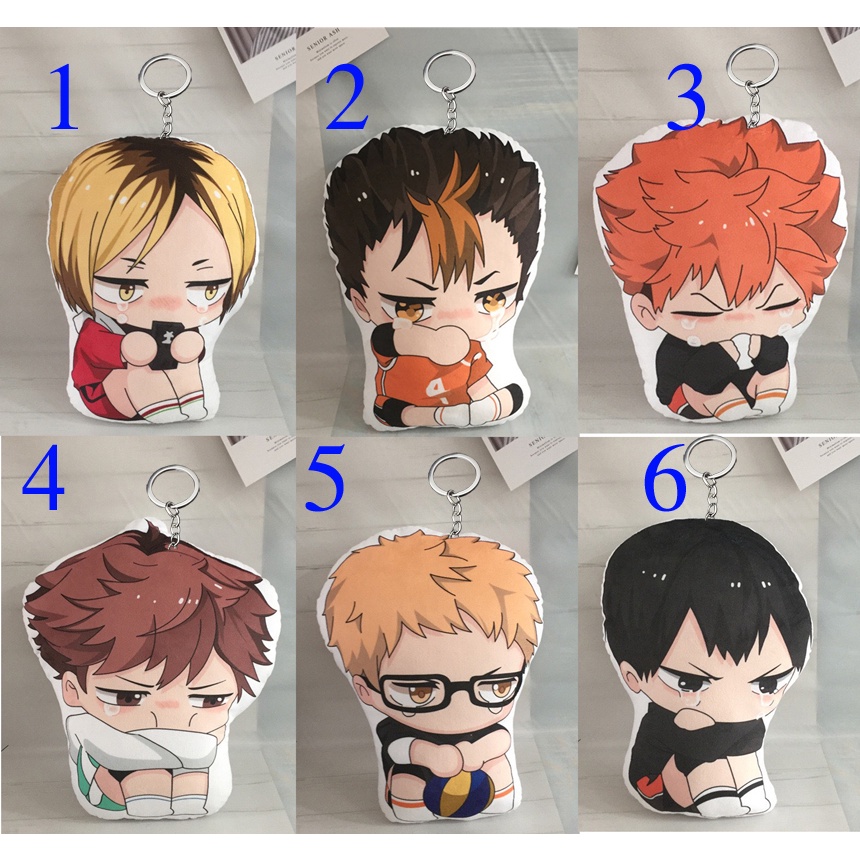 Móc khóa gối nhồi bông haikyuu hinata kenma.Tsukishima Kageyama tooru haikyuu M0399