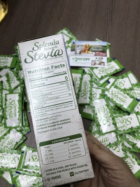 Set ( 50-100) gói đường ăn kiêng Splenda stevia naturals của Mỹ