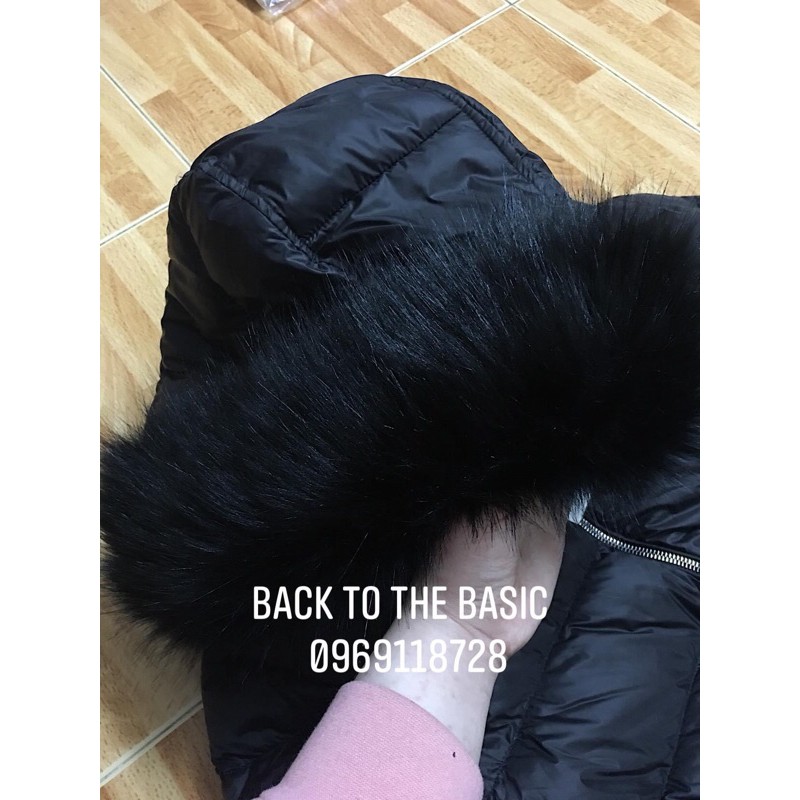 Áo phao lông vũ đai eo