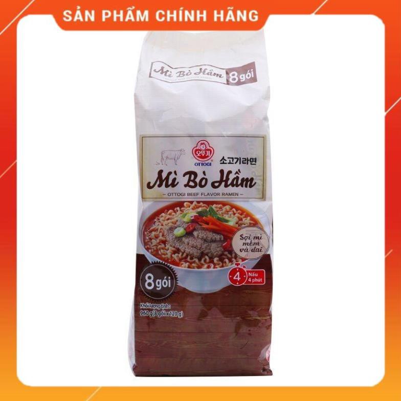 OTTOGI -  Mì bò hầm hàn quốc ottogi 120g lốc 8 gói