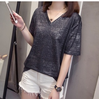 Áo thun đen big size in chấm nhũ bạc cao cấp size đại 75-95kg