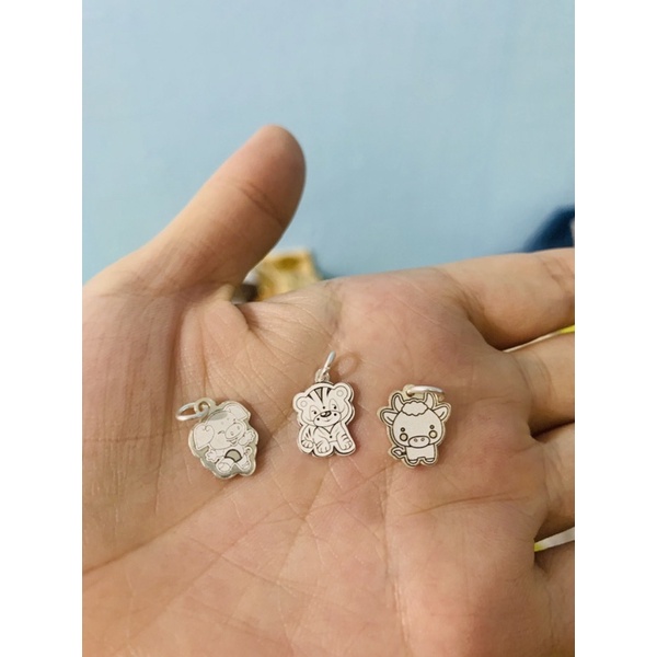 Mặt phụ kiện con giáp bạc ta