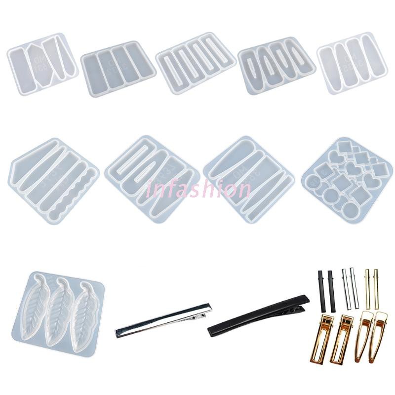 Khuôn silicon đổ nhựa resin Epoxy Acrylic kiểu dáng hình học dùng đúc kẹp tóc/móc khóa/đánh dấu trang thủ công DIY