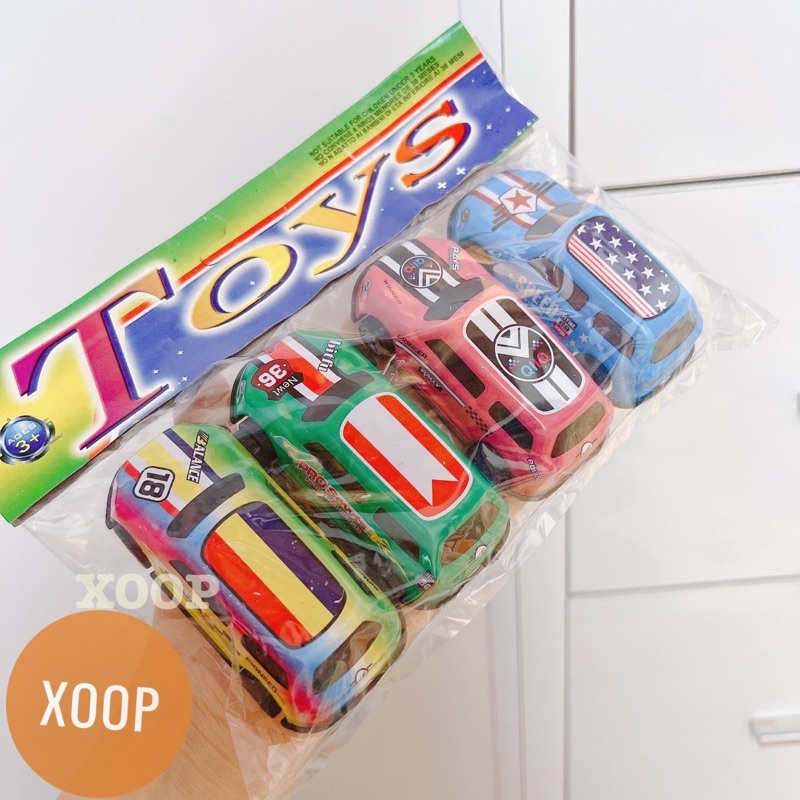 Sale !!! Sét 4 xe ô tô đồ chơi nhựa cứng chạy đà cót in hình lá cờ cho bé (SP002231)  shop phúc yến
