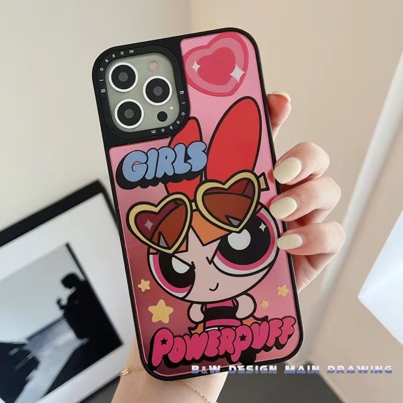 Ốp Điện Thoại Acrylic Cứng Chống Sốc Hình Powerpuff Girls Cho iPhone 13 12 11 Pro MAX IX XS MAX XR 7Plus 8Plus