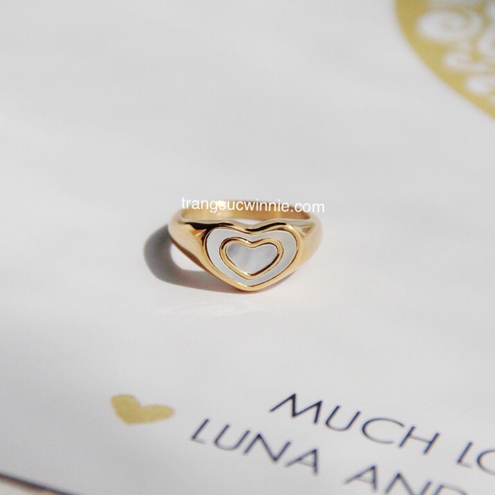 Nhẫn nữ titan nacre heart