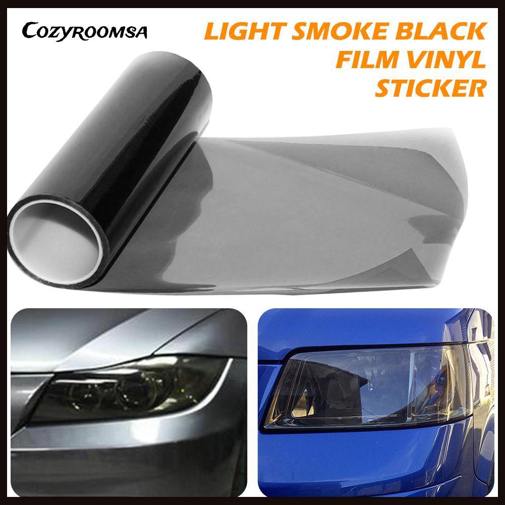 Lớp màng dán trang trí đèn xe hơi màu đen khói bằng vinyl 30x150cm phong cách thời trang