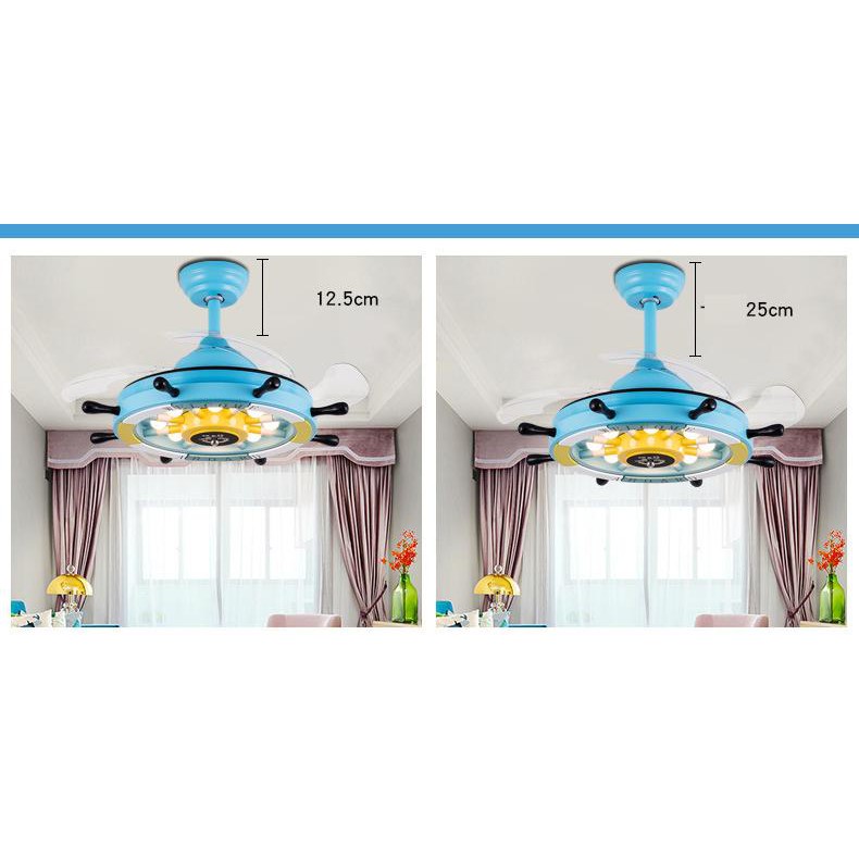 Quạt trần trang trí kiểu bánh lái tàu thuỷ cho phòng bé yêu Kebaishi KBS-8840A
