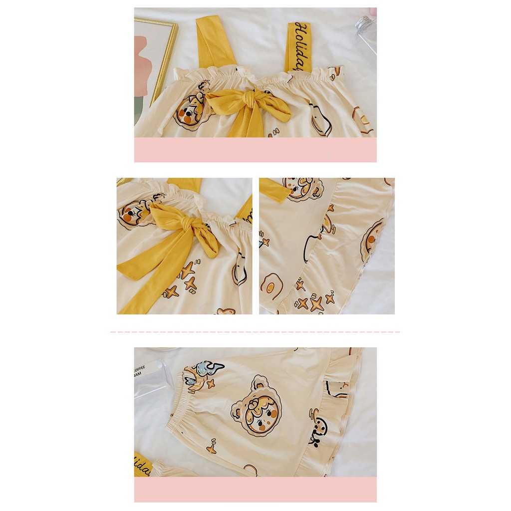 Đồ Bộ Nữ Đẹp Bộ Ngủ Áo 2 Dây Dễ Thương Hàng QCCC VD211 | BigBuy360 - bigbuy360.vn