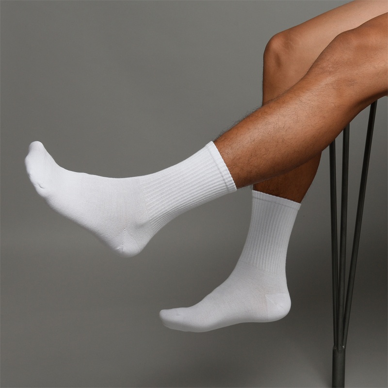 Tất Cổ Cao CUNA Tất Vớ Nam Nữ Cao Thấp Cổ Trắng Đen Dệt Kim Nhún Unisex Co Giãn Thoáng Khí Chống Hôi Chân Dày