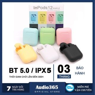 Tai nghe bluetooth inpods i12 cảm ứng trên tai, bản quốc tế - Tai nghe không dây inpod i12 có mic, chống ồn, đàm thoại