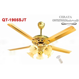 Quạt Trần Có Đèn chùm MF-1905 Promax Lõi Đồng, 5 Đèn LED, Lắp Cho Mọi Không Gian Như Phòng Khách, Bếp...[ BH 5 Năm]