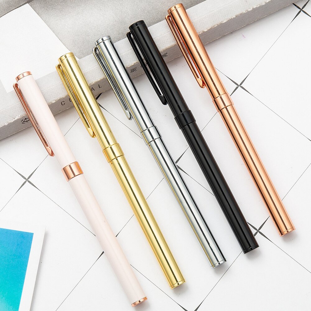 Bút Bi Vỏ Kim Loại Bắt Mắt Với Ngòi 0.5mm Chất Lượng Cao