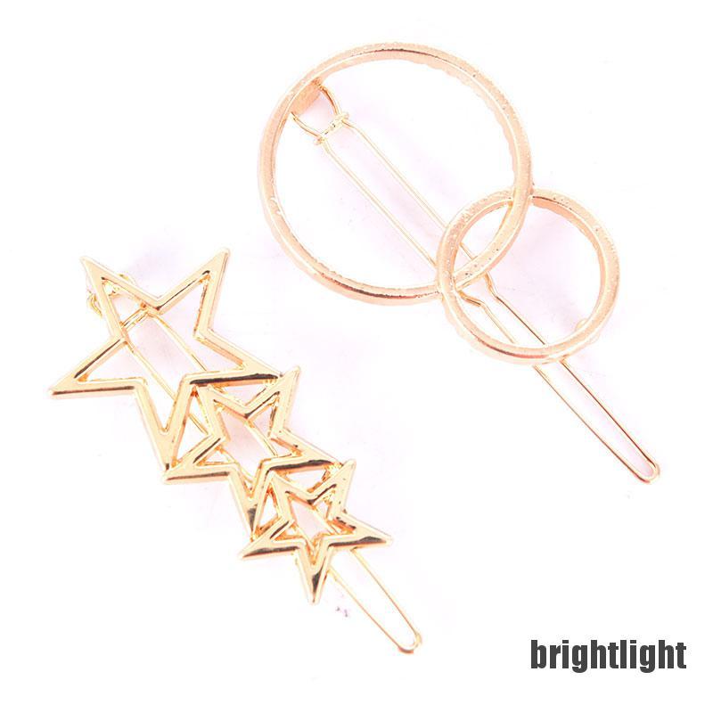 (Hàng Mới) Kẹp Tóc Kim Loại Thiết Kế Hình Học Độc Đáo