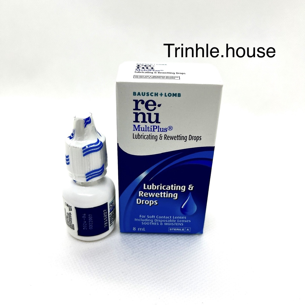 Nước nhỏ mắt lens kính áp tròng Renu 8ml Bausch&lomb- Renu eye drop date 2/2024