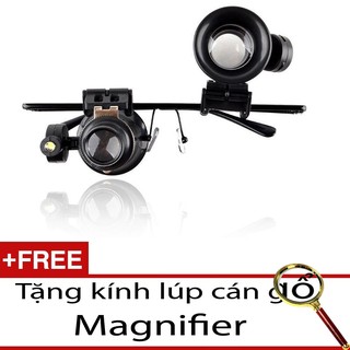 [FREE SHIP => 50K ] Kính lúp đeo zoom 20 lần có đèn led Tặng kính lúp Magnifier