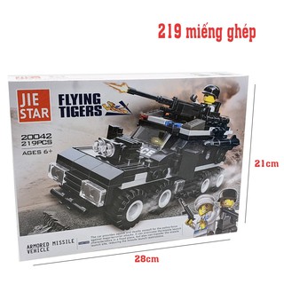 Bộ Xếp Hình biệt đội cảnh sát Flying Tiger 219 miếng - Lắp ráp mô hình xe cảnh sát đặc nhiệm