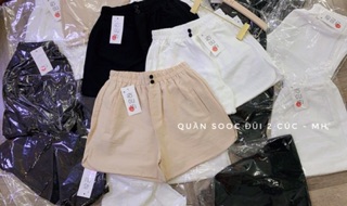 Quần sooc đũi xước 2 cúc cho nữ