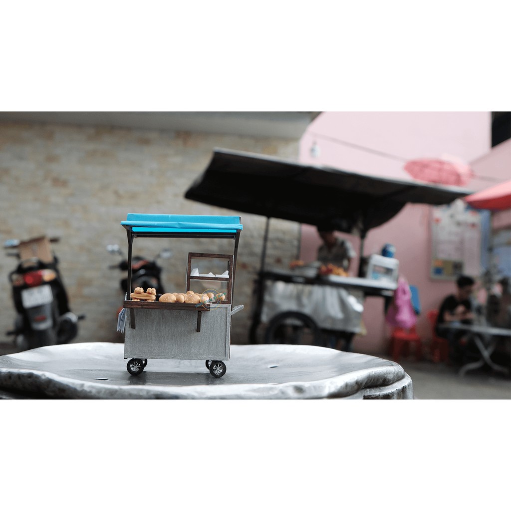 Mô Hình Sài Gòn Xưa Và Nay Thu Nhỏ - Xe Bán Bánh Bò Bánh Tiêu - HR07