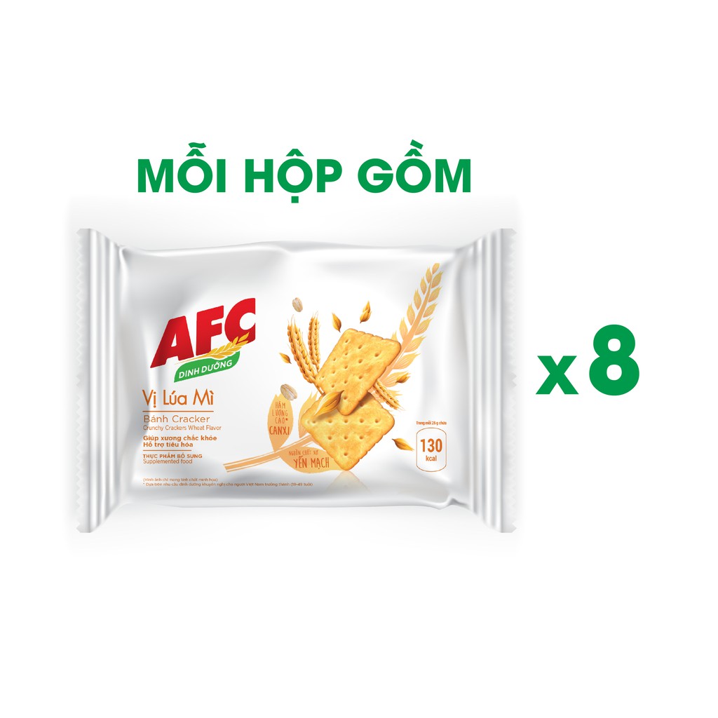 [Giảm 5K cho đơn từ 50K] Combo 2 hộp bánh quy dinh dưỡng AFC vị lúa mì 2x200g