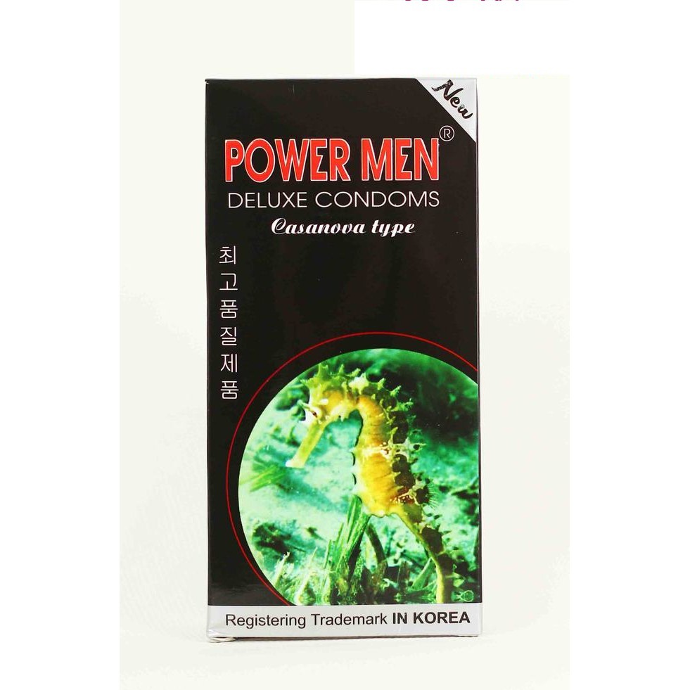 ( Cam kết 9 hãng ) Bao Cao Su Power Men Cá Ngựa - Hộp 12 Cái