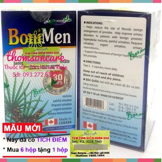 BoniMen hỗ trợ giảm tiểu đêm - Mua 6 tặng 1 bằng tem tích điểm Boni men