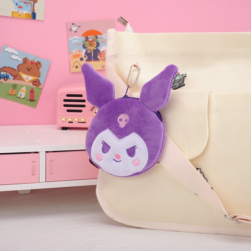 Túi Đựng Tiền Xu / Tai Nghe / Tiền Xu Phủ Lông Mềm Hình Ngôi Sao Kulomi Mini Dễ Thương Có Khóa Kéo Cho Nữ