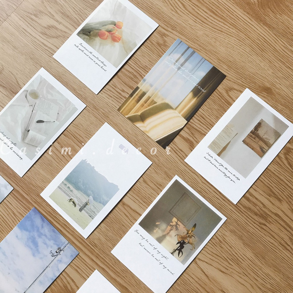 Bìa ảnh loại A postcard chụp sản phẩm, dán tường trang trí bàn học phong cách Hàn Quốc Casimi Decor