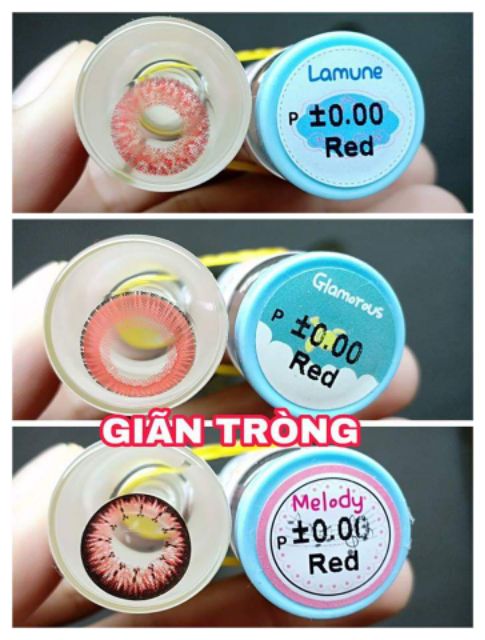 Contact lens /Kính áp tròng - RED tặng kèm khây dụng cụ